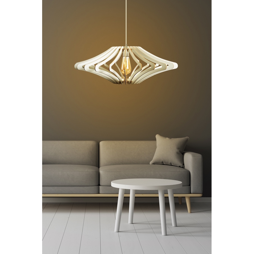Lampadario a sospensione con filo 1xE27/60W/230V bianco diametro 59 cm