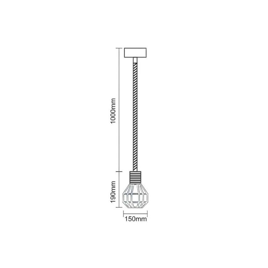 Lampadario a sospensione con filo 1xE27/60W/230V diametro 15 cm
