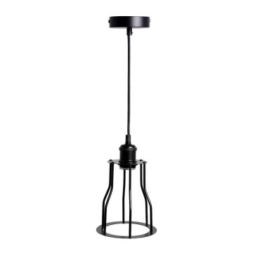 Lampadario a sospensione con filo 1xE27/60W/230V diametro 15 cm nero