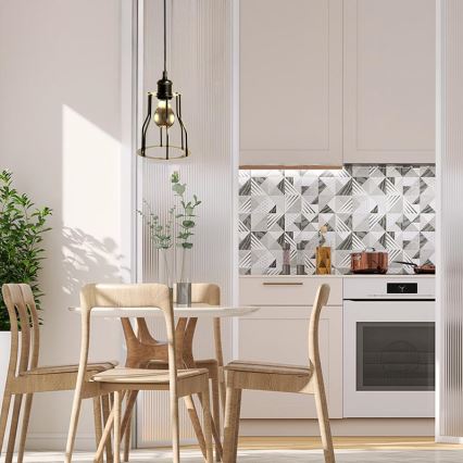 Lampadario a sospensione con filo 1xE27/60W/230V diametro 15 cm nero