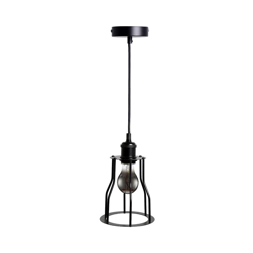 Lampadario a sospensione con filo 1xE27/60W/230V diametro 15 cm nero