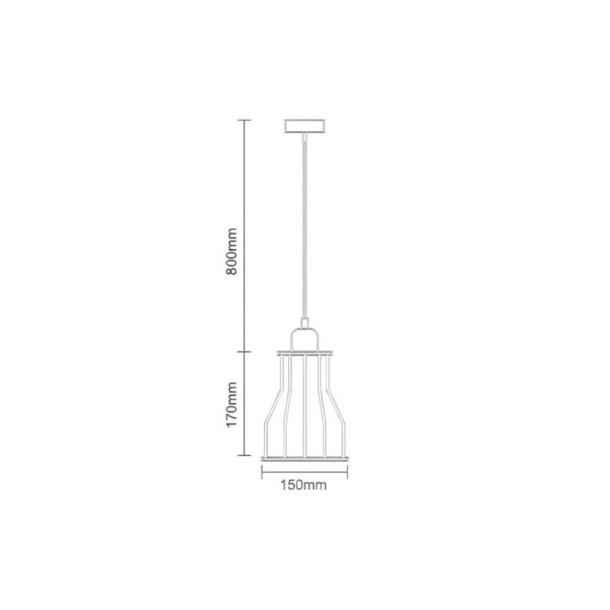 Lampadario a sospensione con filo 1xE27/60W/230V diametro 15 cm nero