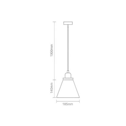 Lampadario a sospensione con filo 1xE27/60W/230V diametro 18,5 cm
