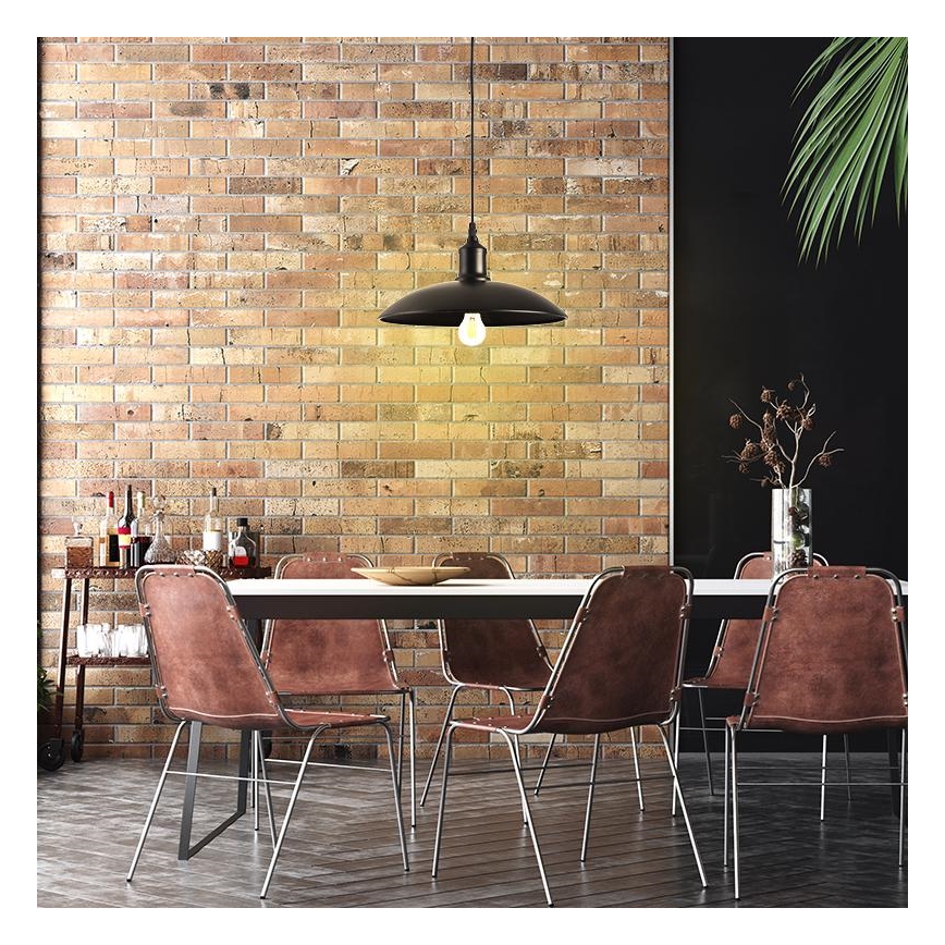 Lampadario a sospensione con filo 1xE27/60W/230V diametro 29 cm nero