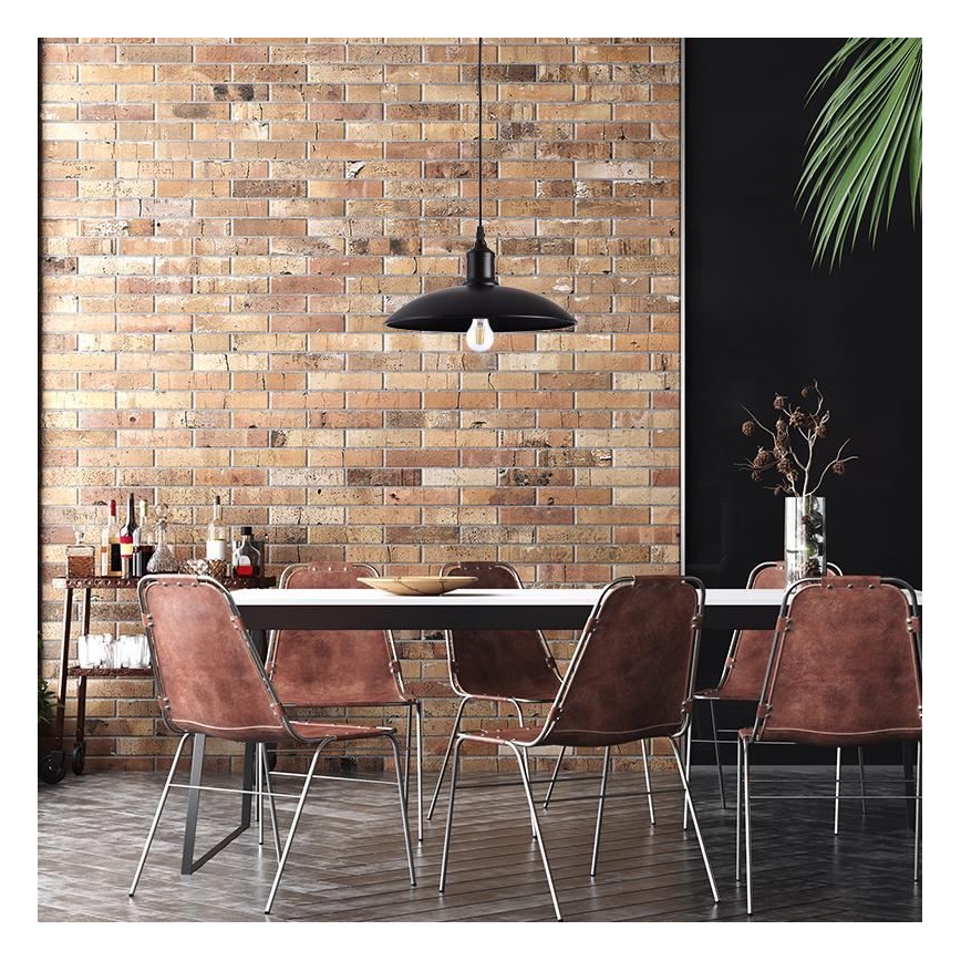 Lampadario a sospensione con filo 1xE27/60W/230V diametro 29 cm nero