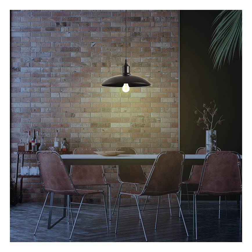 Lampadario a sospensione con filo 1xE27/60W/230V diametro 29 cm nero