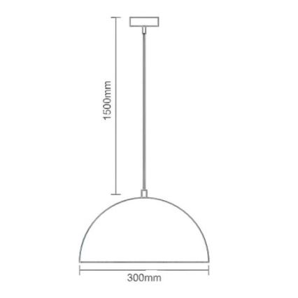 Lampadario a sospensione con filo 1xE27/60W/230V diametro 30 cm bianco