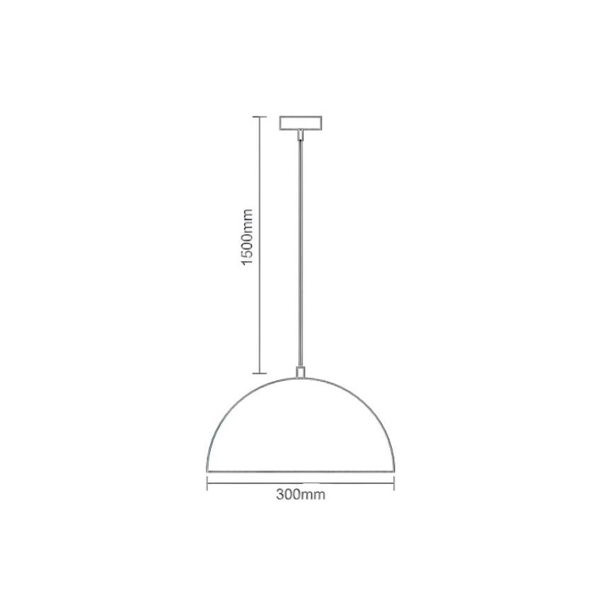 Lampadario a sospensione con filo 1xE27/60W/230V diametro 30 cm bianco
