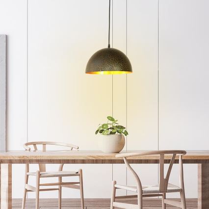 Lampadario a sospensione con filo 1xE27/60W/230V diametro 30 cm nero