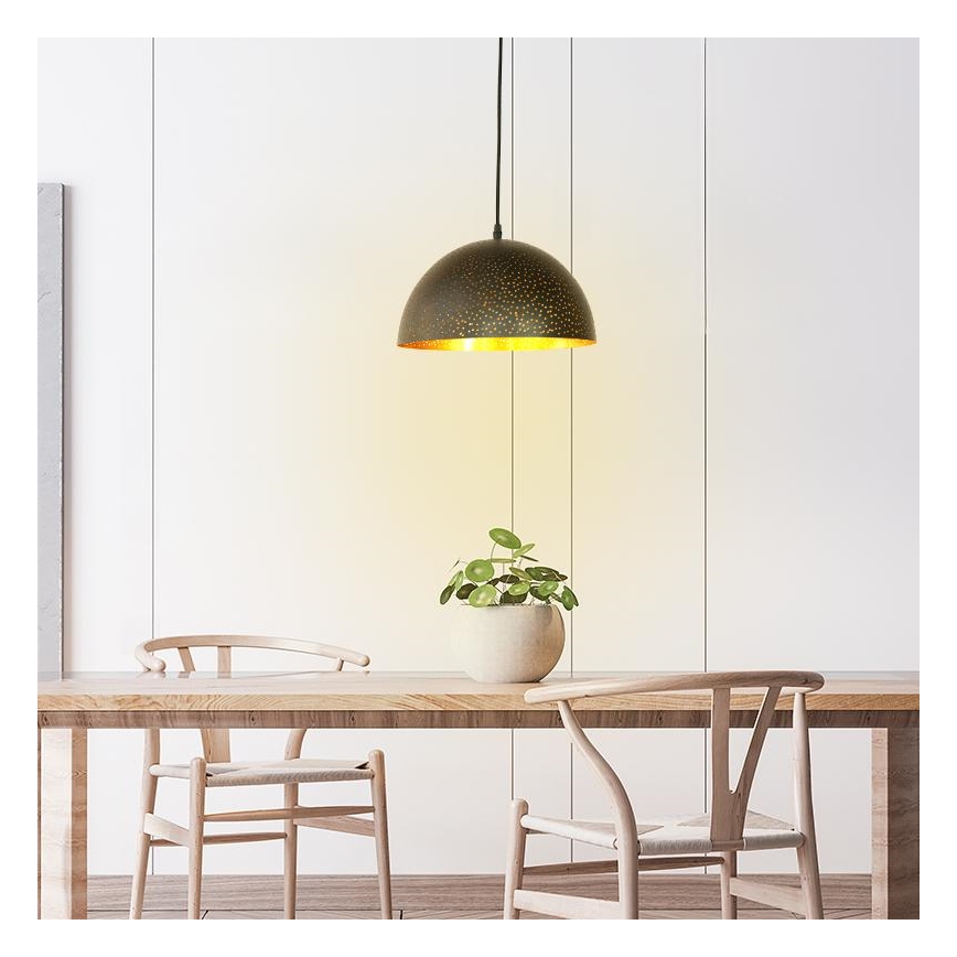 Lampadario a sospensione con filo 1xE27/60W/230V diametro 30 cm nero