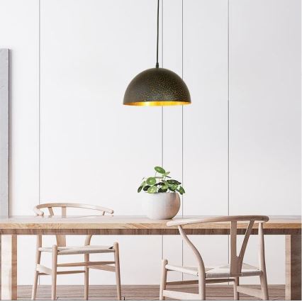 Lampadario a sospensione con filo 1xE27/60W/230V diametro 30 cm nero