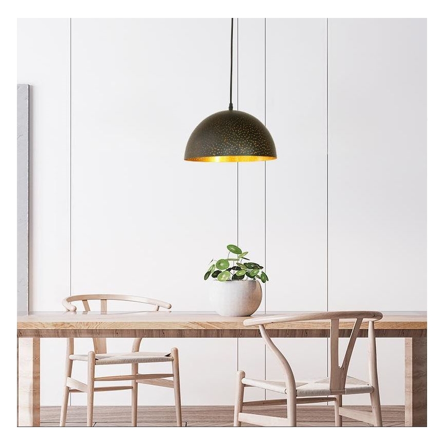 Lampadario a sospensione con filo 1xE27/60W/230V diametro 30 cm nero