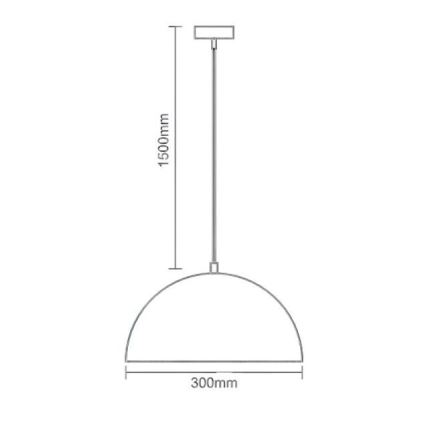 Lampadario a sospensione con filo 1xE27/60W/230V diametro 30 cm nero