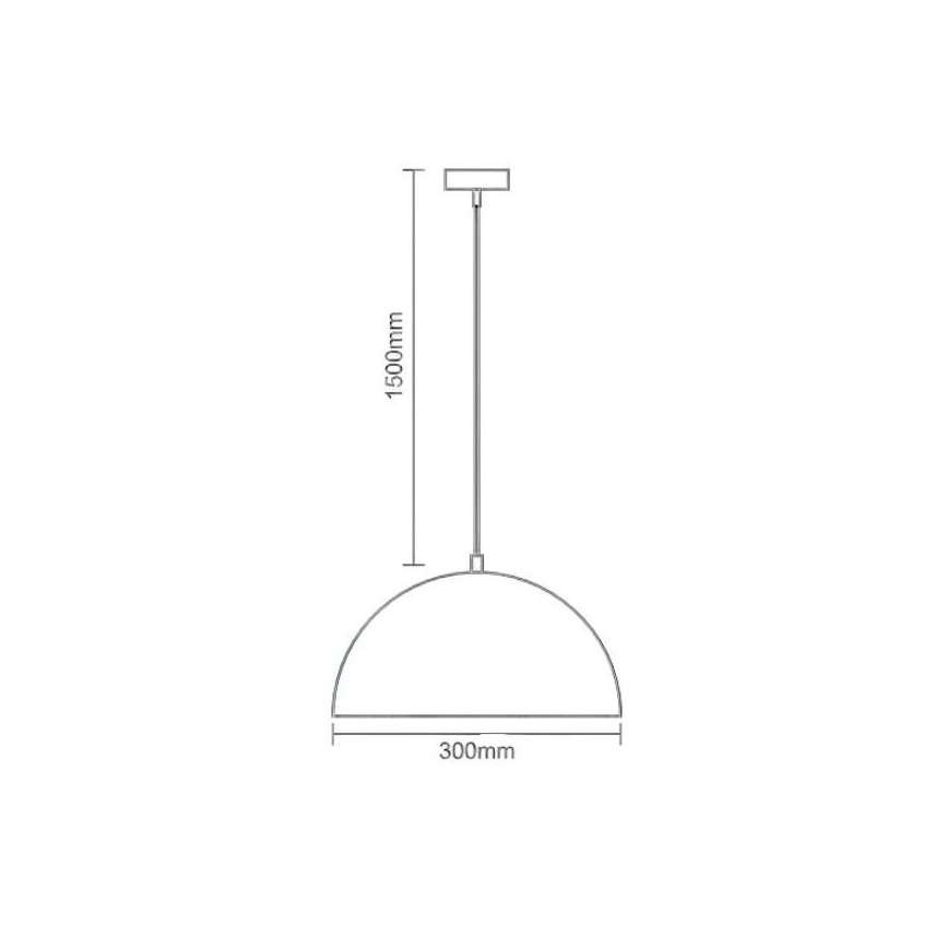 Lampadario a sospensione con filo 1xE27/60W/230V diametro 30 cm nero