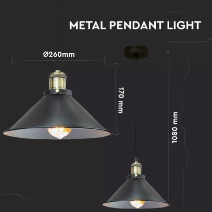 Lampadario a sospensione con filo 1xE27/60W/230V