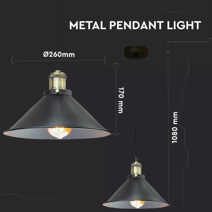 Lampadario a sospensione con filo 1xE27/60W/230V