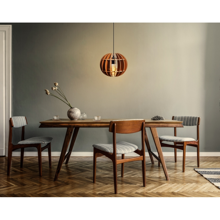 Lampadario a sospensione con filo 1xE27/60W/230V marrone diametro 20 cm