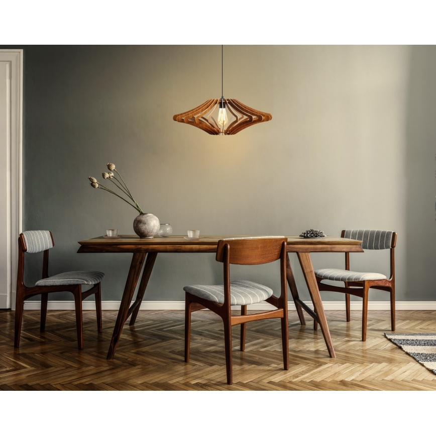 Lampadario a sospensione con filo 1xE27/60W/230V marrone diametro 47 cm