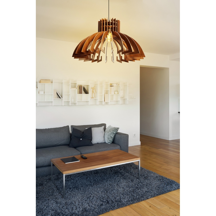 Lampadario a sospensione con filo 1xE27/60W/230V marrone diametro 54 cm