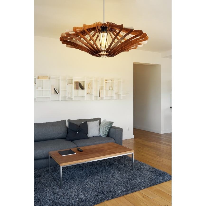 Lampadario a sospensione con filo 1xE27/60W/230V marrone diametro 59 cm