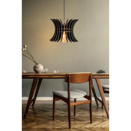 Lampadario a sospensione con filo 1xE27/60W/230V nero diametro 20 cm