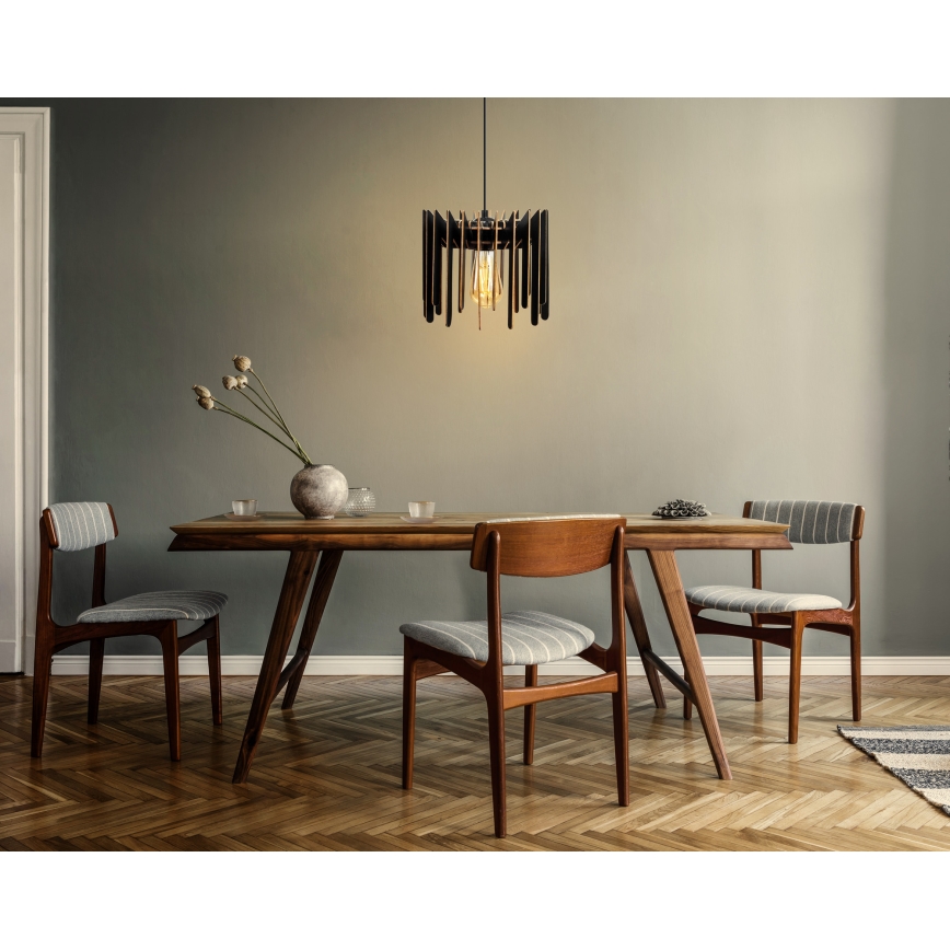 Lampadario a sospensione con filo 1xE27/60W/230V nero diametro 23 cm