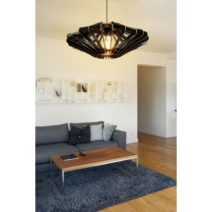 Lampadario a sospensione con filo 1xE27/60W/230V nero diametro 47 cm