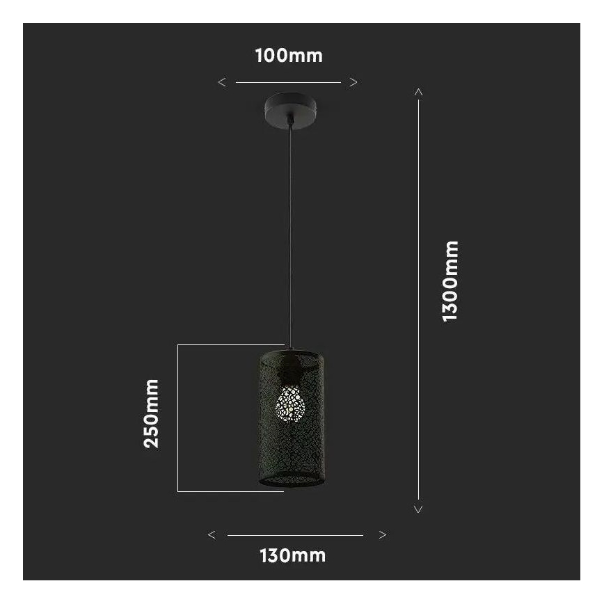 Lampadario a sospensione con filo 1xE27/60W/230V nero