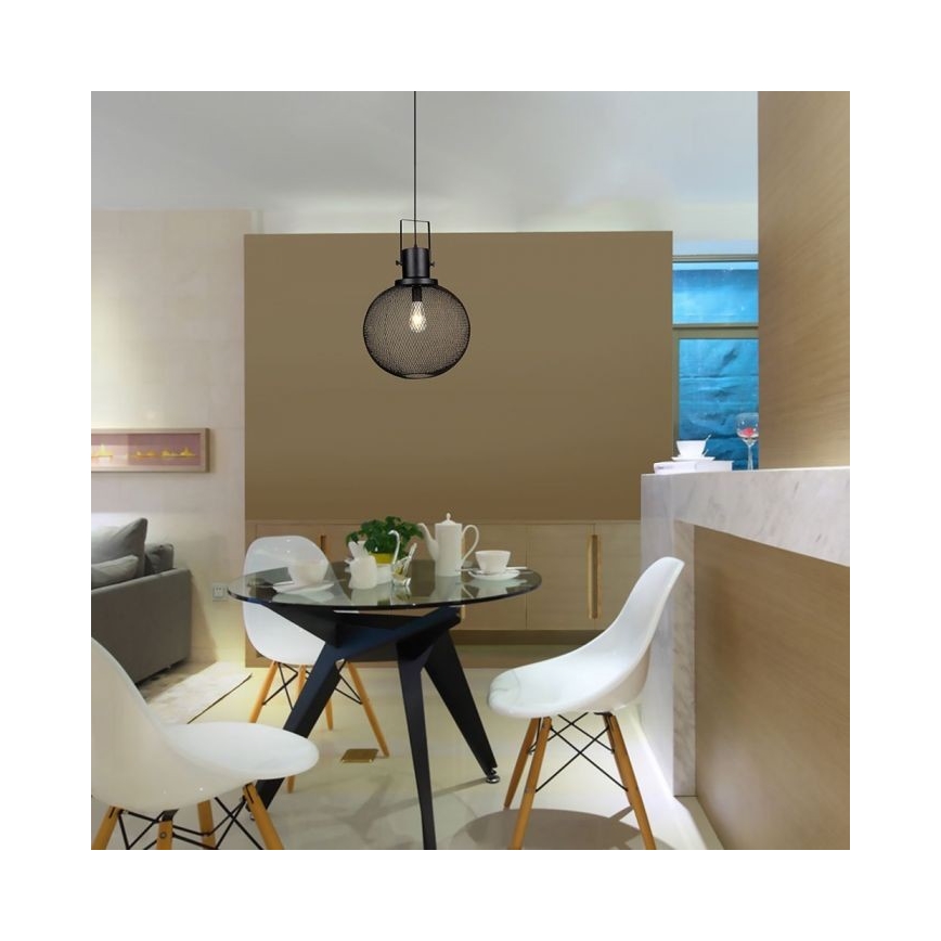 Lampadario a sospensione con filo 1xE27/60W/230V nero