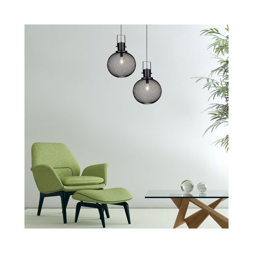 Lampadario a sospensione con filo 1xE27/60W/230V nero