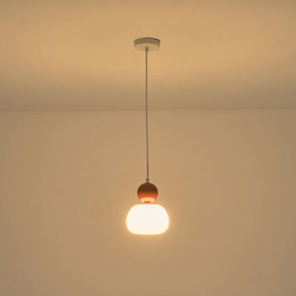 Lampadario a sospensione con filo 1xG9/7W/230V bianco/marrone
