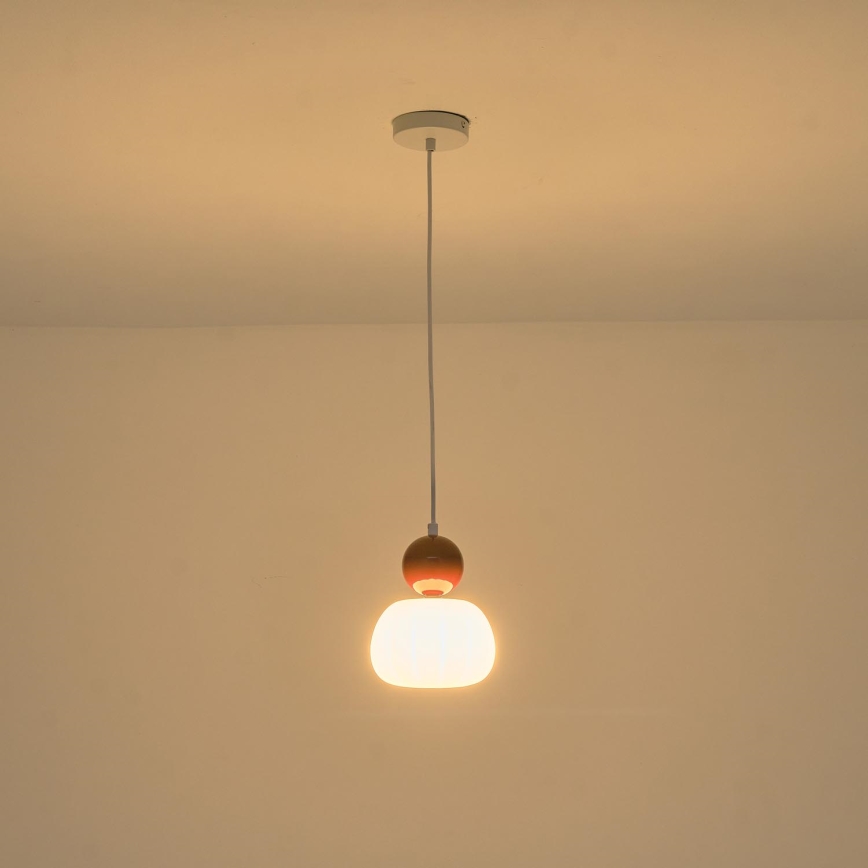 Lampadario a sospensione con filo 1xG9/7W/230V bianco/marrone