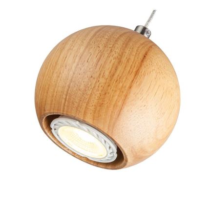 Lampadario a sospensione con filo 1xGU10/10W/230V cenere/legno solido marrone