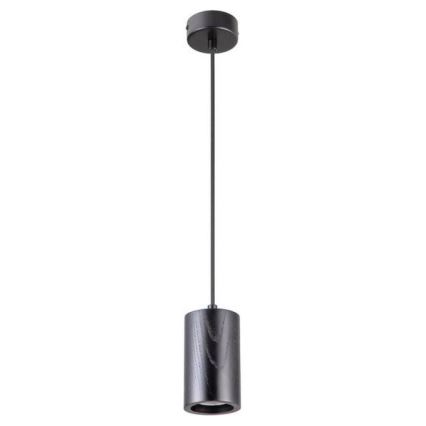 Lampadario a sospensione con filo 1xGU10/10W/230V cenere/legno solido nero