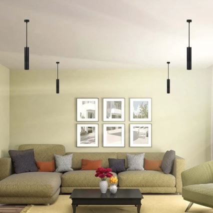 Lampadario a sospensione con filo 1xGU10/35W/230V 30 cm nero