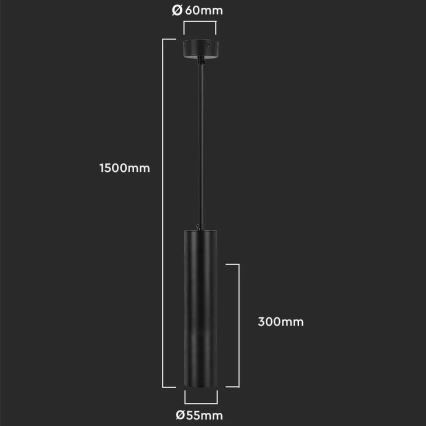 Lampadario a sospensione con filo 1xGU10/35W/230V 30 cm nero