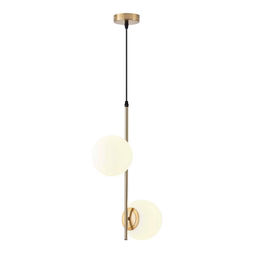 Lampadario a sospensione con filo 2xE27/40W/230V ottone