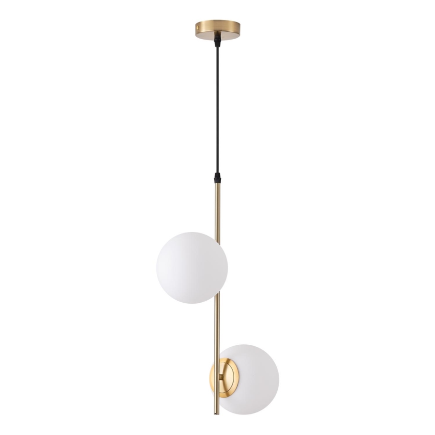 Lampadario a sospensione con filo 2xE27/40W/230V ottone
