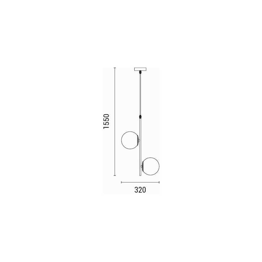 Lampadario a sospensione con filo 2xE27/40W/230V ottone