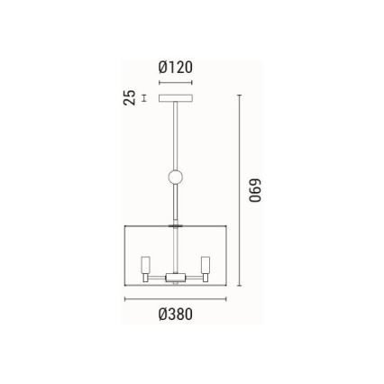 Lampadario a sospensione con filo 3xE14/15W/230V