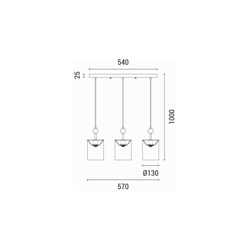 Lampadario a sospensione con filo 3xE14/15W/230V