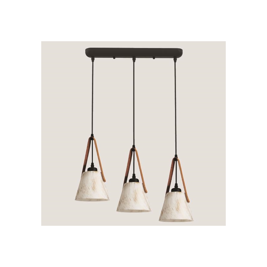 Lampadario a sospensione con filo 3xE27/40W/230V bianco