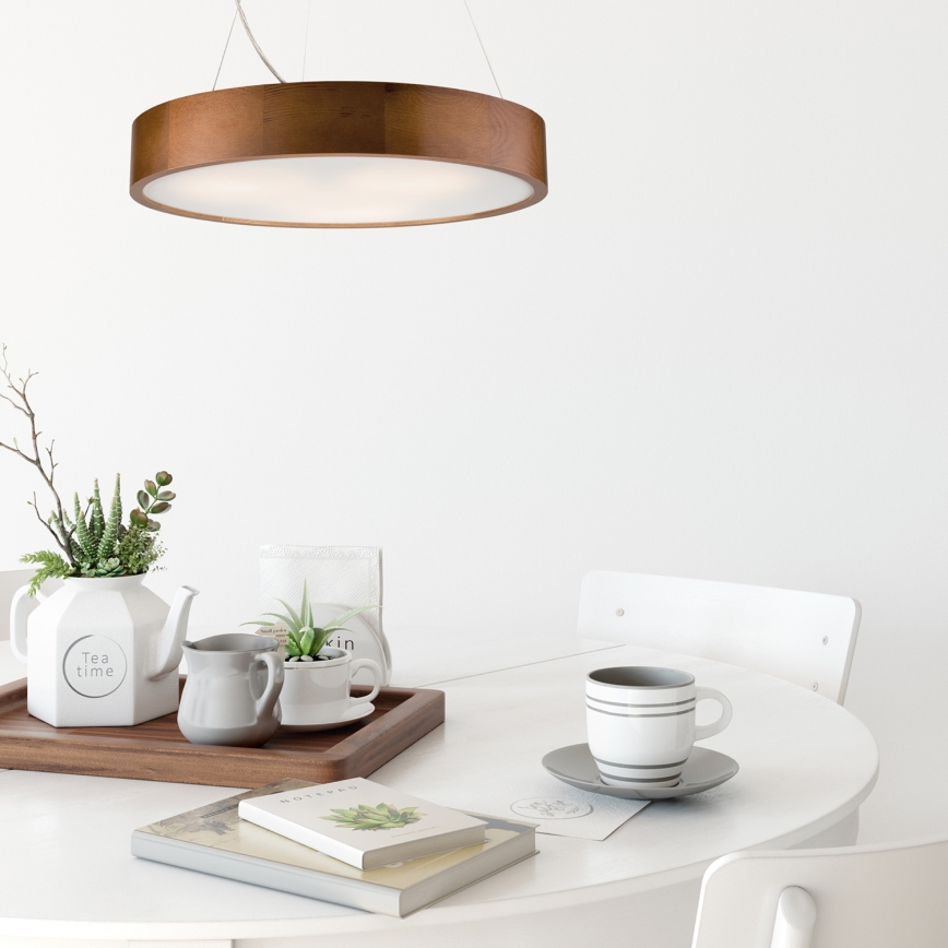 Lampadario a sospensione con filo 3xE27/60W/230V ø 47 cm pino