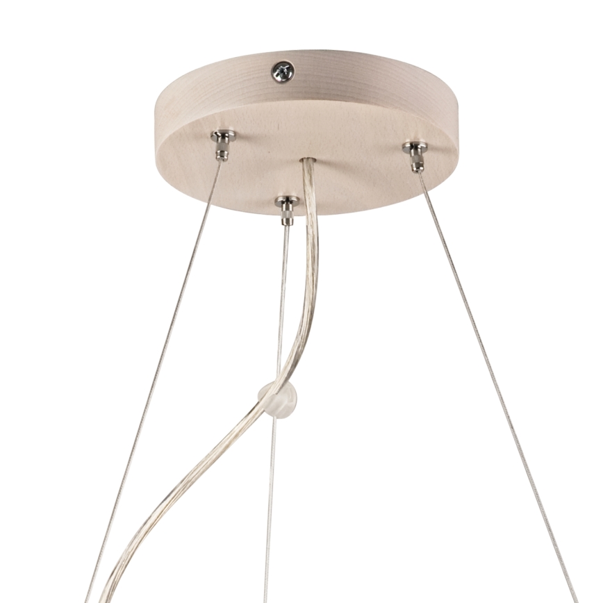 Lampadario a sospensione con filo 3xE27/60W/230V ø 47 cm pino