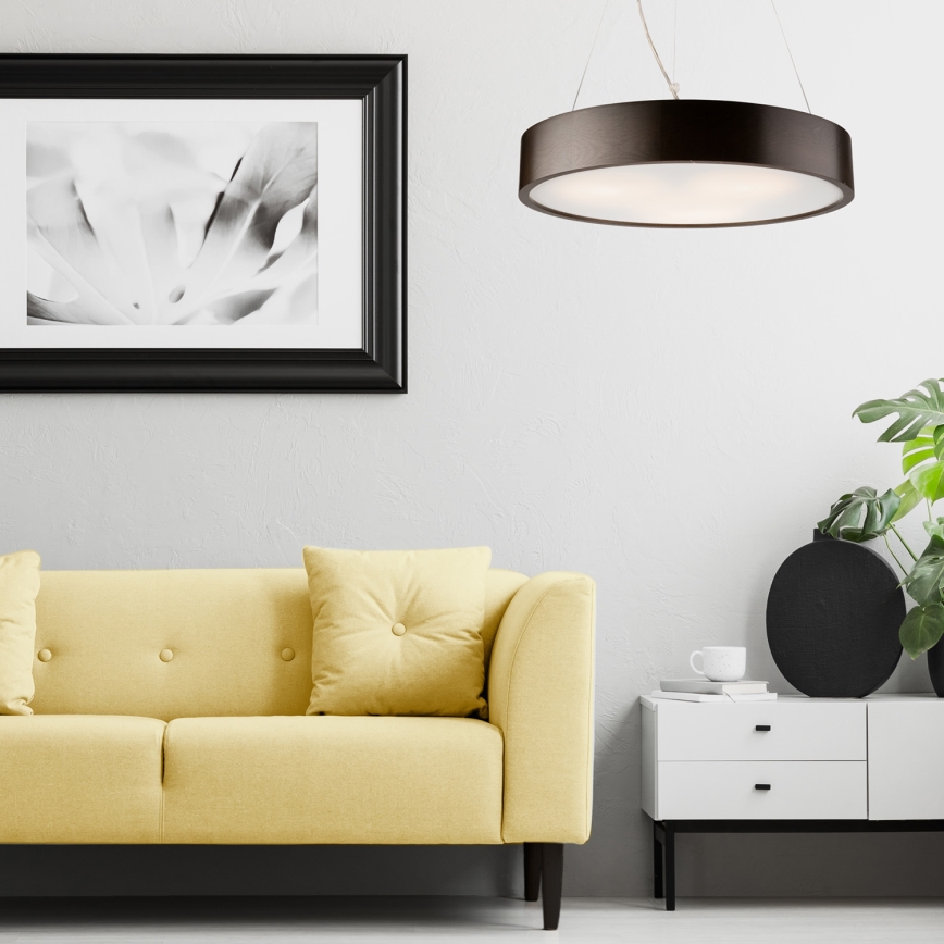 Lampadario a sospensione con filo 3xE27/60W/230V ø 47 cm pino