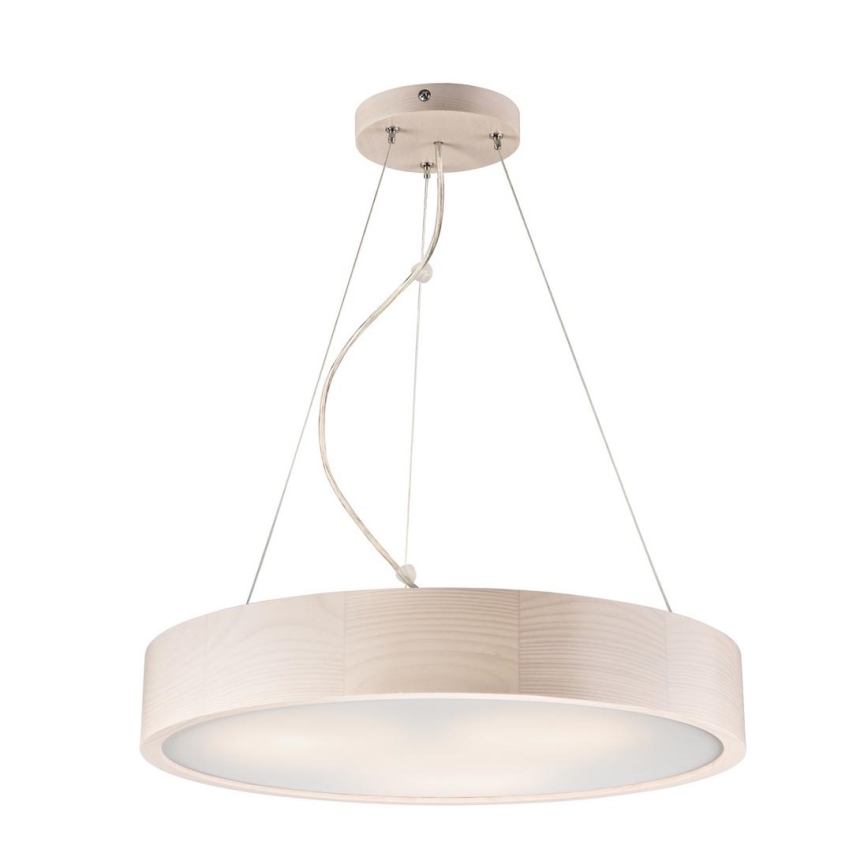 Lampadario a sospensione con filo 3xE27/60W/230V ø 47 cm pino