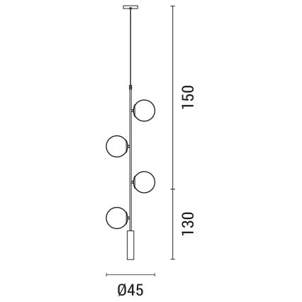 Lampadario a sospensione con filo 4xE27/10W/230V oro