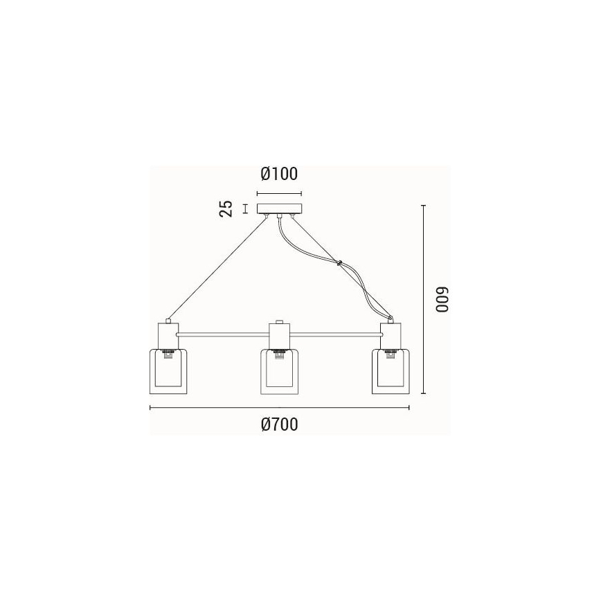 Lampadario a sospensione con filo 6xE14/15W/230V