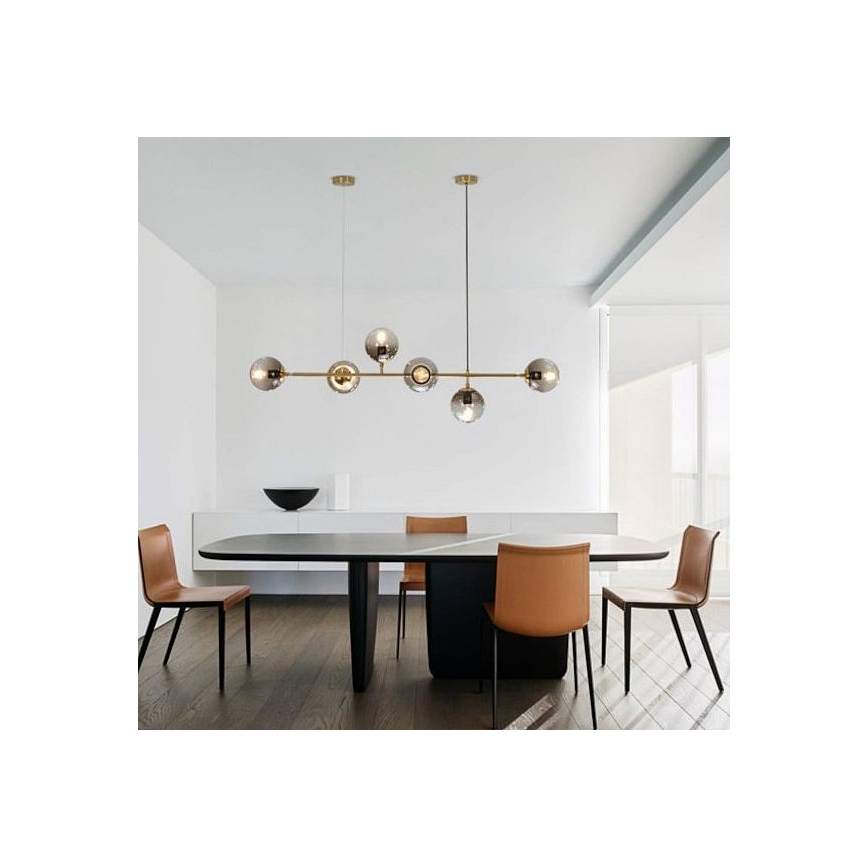 Lampadario a sospensione con filo 6xE27/10W/230V oro