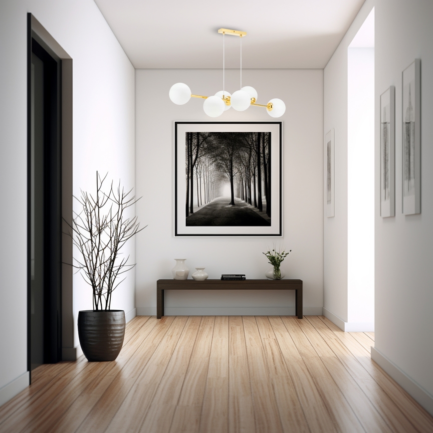 Lampadario a sospensione con filo 6xE27/35W/230V oro